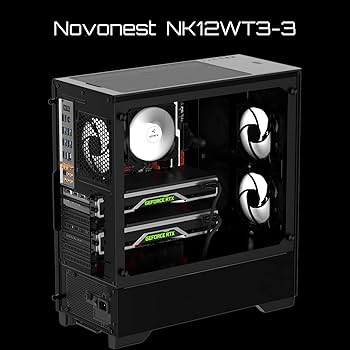 Amazon.co.jp: Novonest PCケースファン 白いLED搭載 120mm 静音 高