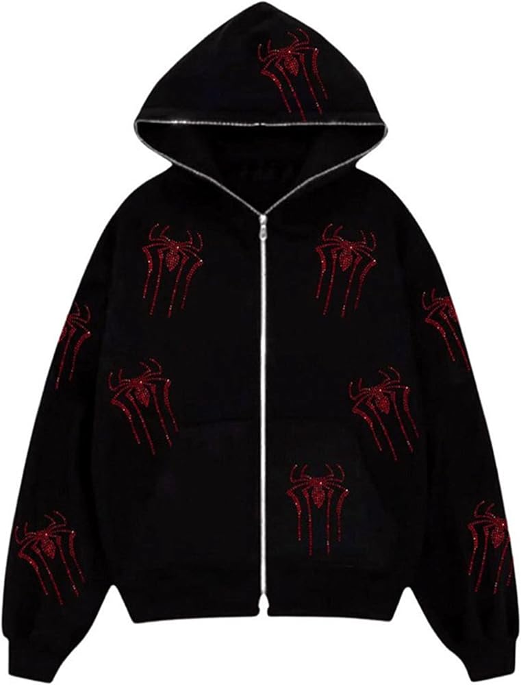 Amazon.com: NJNJGO Skeleton Zip Up Hoodie Men Women Y4K Oversize