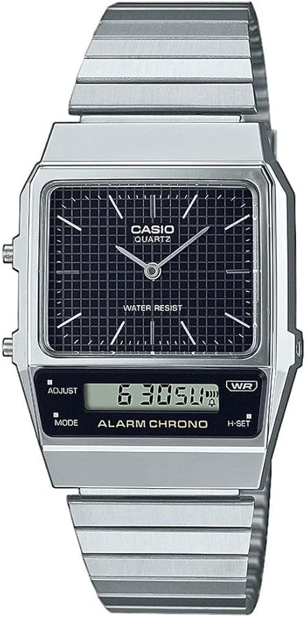 Casio Men's Collection Vintage Quartz Watch, Silver, AQ-800E-1AEF
