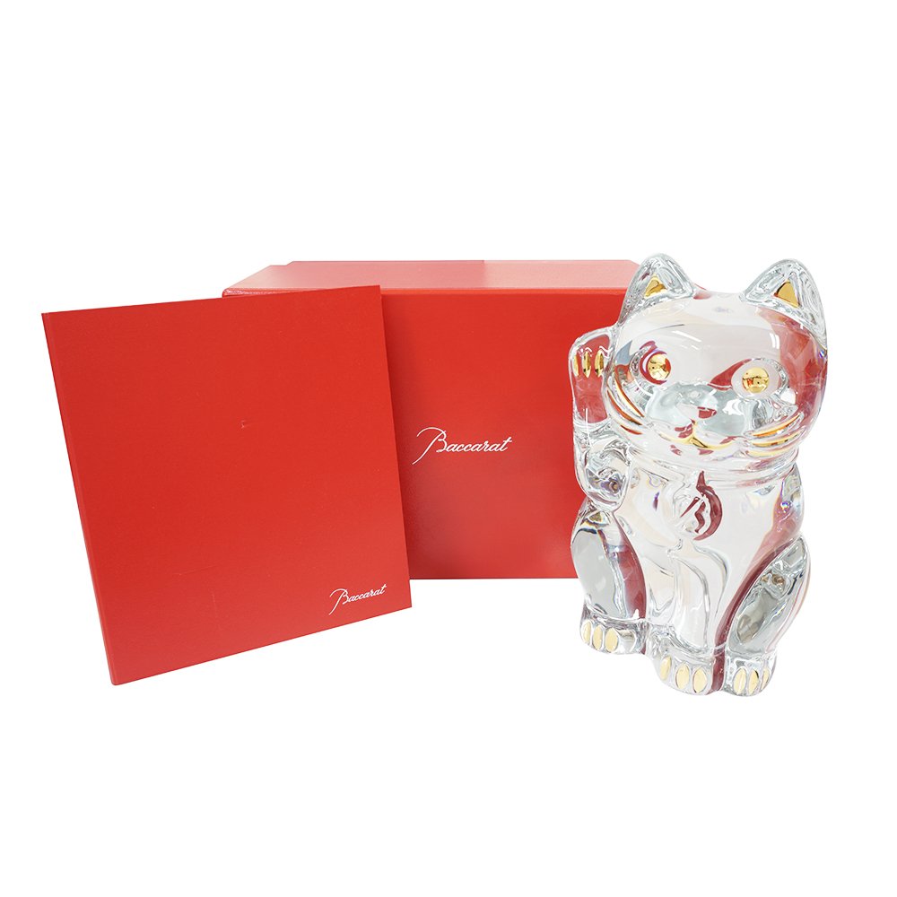 Amazon.co.jp: バカラ クリスタルフィギュア 招き猫 縁起物 高さ24cm