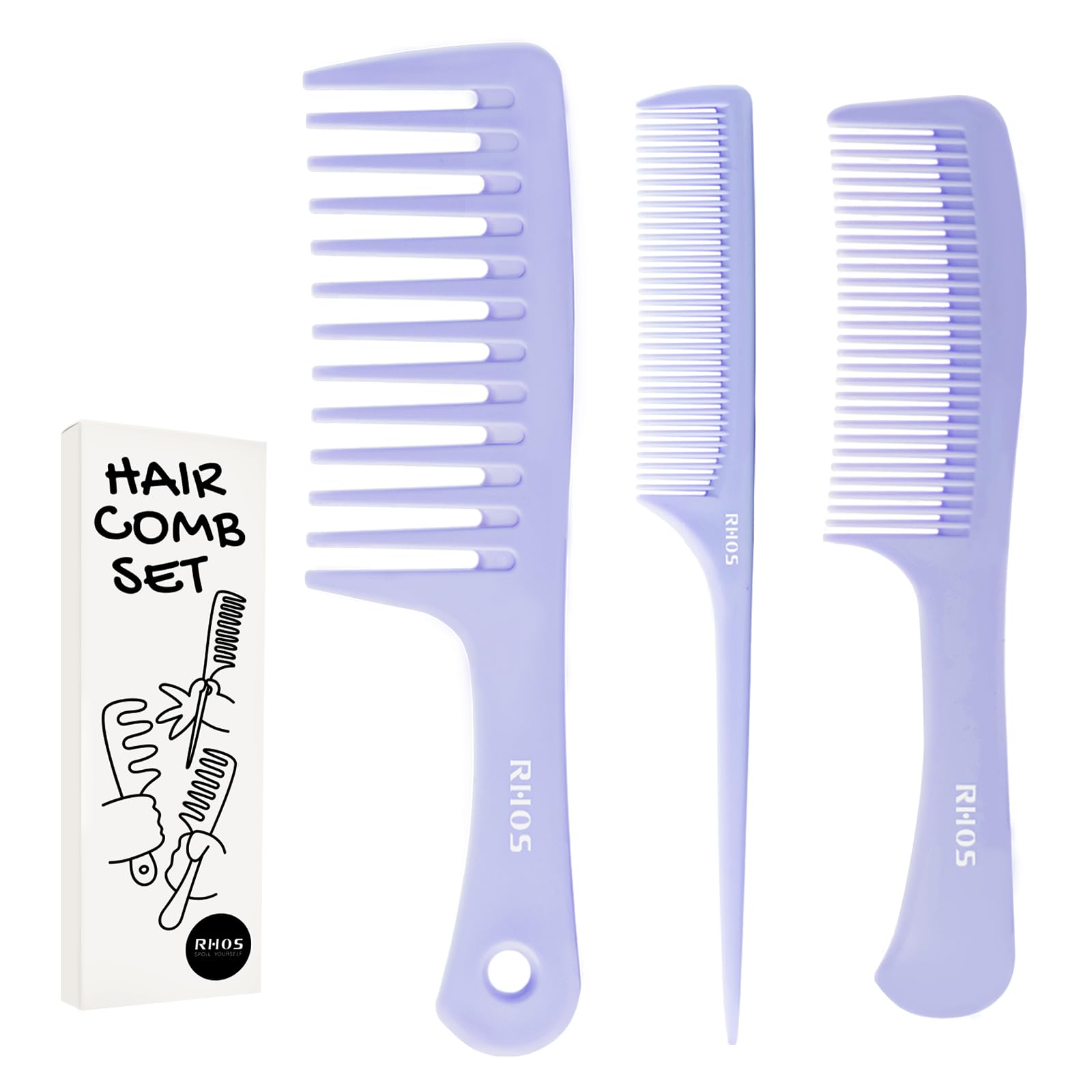 Amazon | RHOS くし 3点セットコーム 粗歯コーム、細歯ラットテール