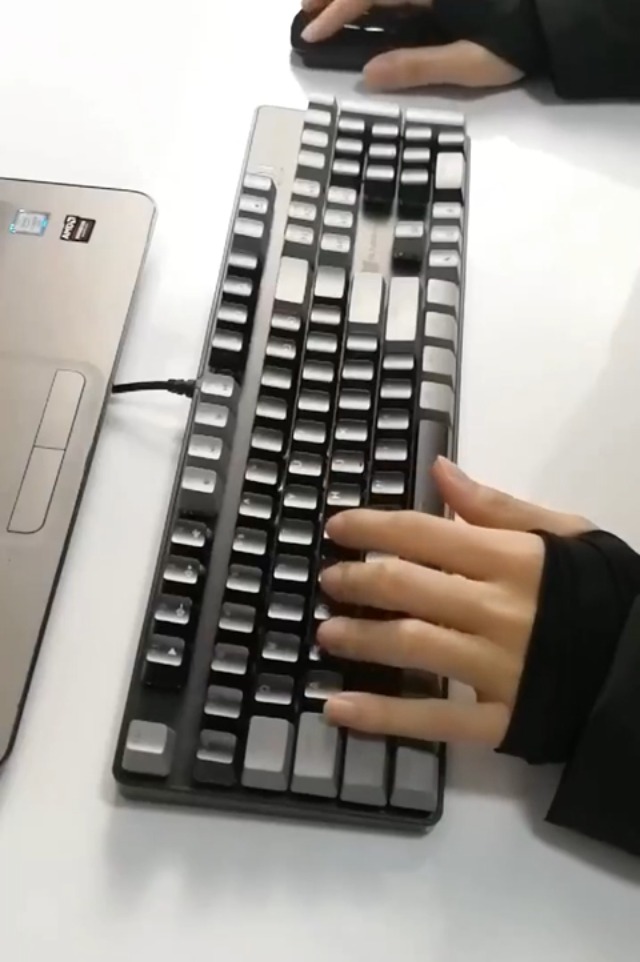 Mechanical Keyboard - Black Switch, Black & Grey Color, White