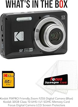 Amazon.com : Kodak PIXPRO Friendly Zoom FZ55 Digital Camera (Black