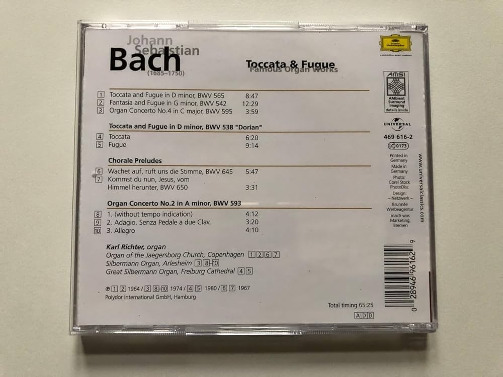 Amazon.com: Bach: Toccata & Fugue - Famous Organ Works: CDs & Vinyl