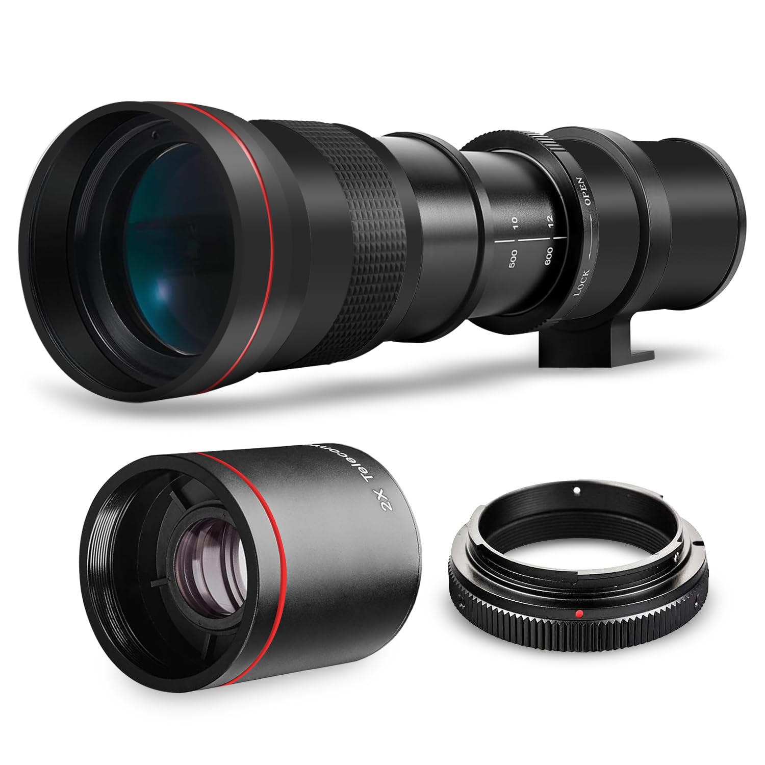 High-Power 420-1600mm f/8.3 HD Manual Telephoto Zoom Lens for