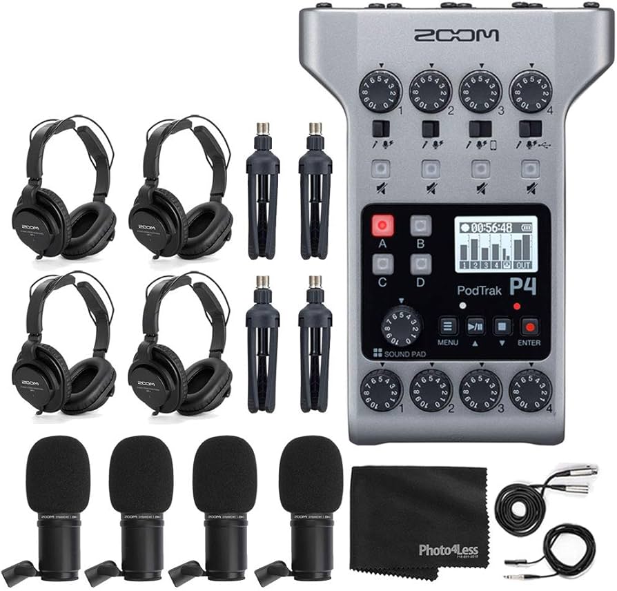 Amazon.com: Zoom PodTrak P4 Portable Multitrack Podcast Recorder +