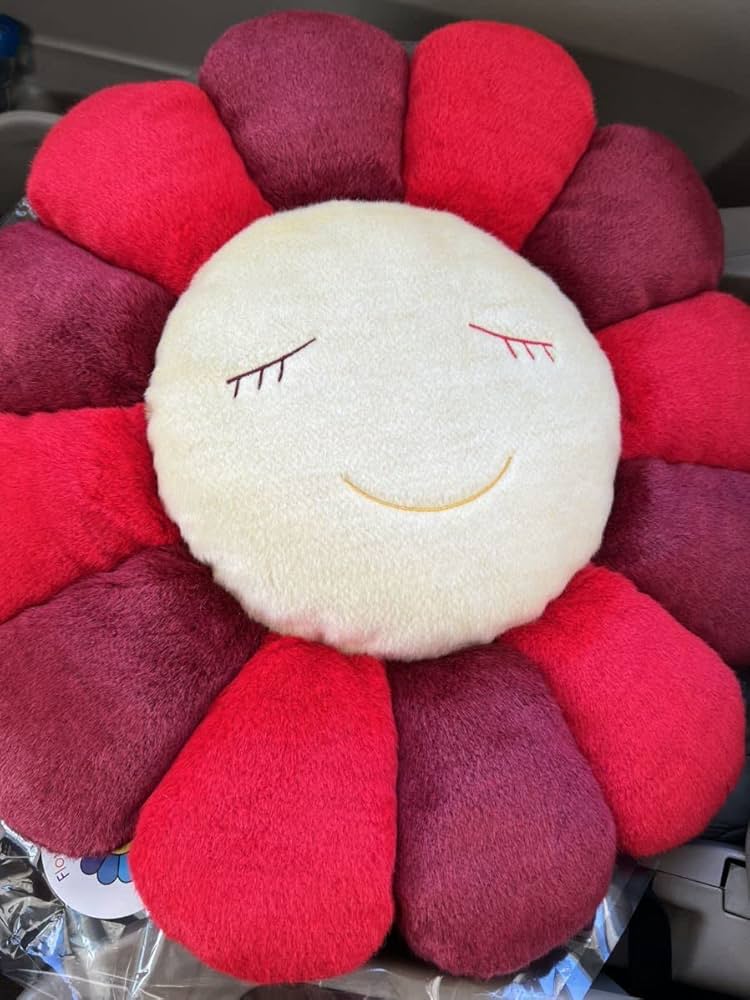 お花クッション 村上隆 ローズレッド 村上隆 お花 フラワー クッション