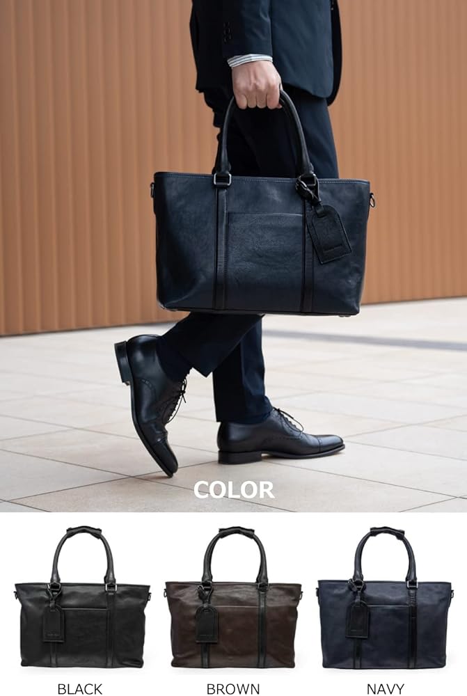 Amazon | [MORAL CODE] レザー トートバッグ STERLING NAVY ネイビー紺