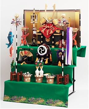 Amazon | 久月official 五月人形 毛氈三段 兜飾り 3GR-K31-Z | 兜飾り