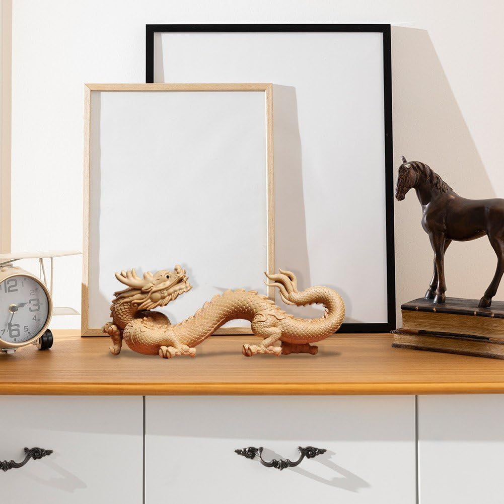 Amazon.co.jp: 龍の置物 ツゲの木 彫刻 ドラゴン像 マスコット 無垢材