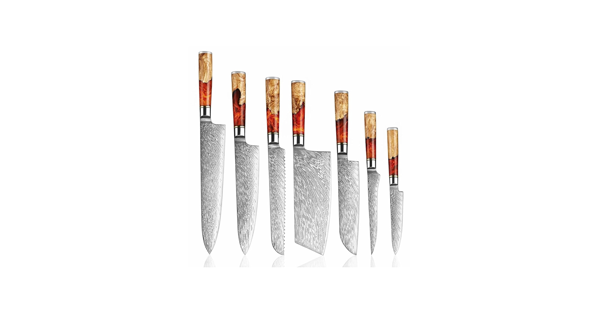Amazon.com: SENKEN 7-Piece Damascus Kitchen Knife Set - Tsunami