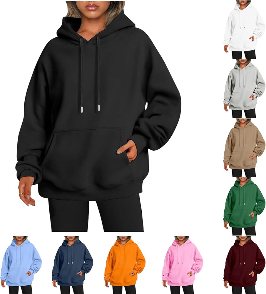 Nkgra Womens Casual Hoodies Oversized Fleece Sweatshirts Long