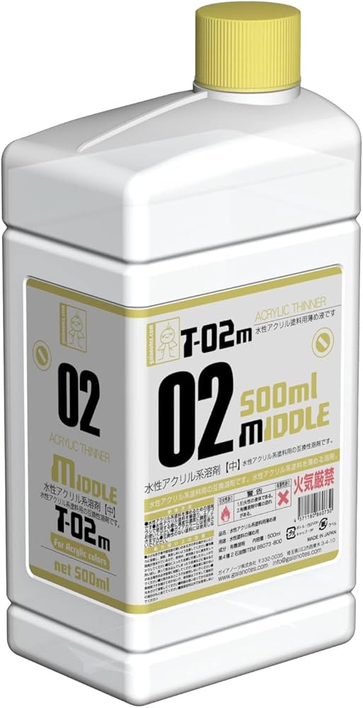 Amazon.co.jp: ガイアノーツ T-02M アクリル溶剤 中 500ml 模型用溶剤