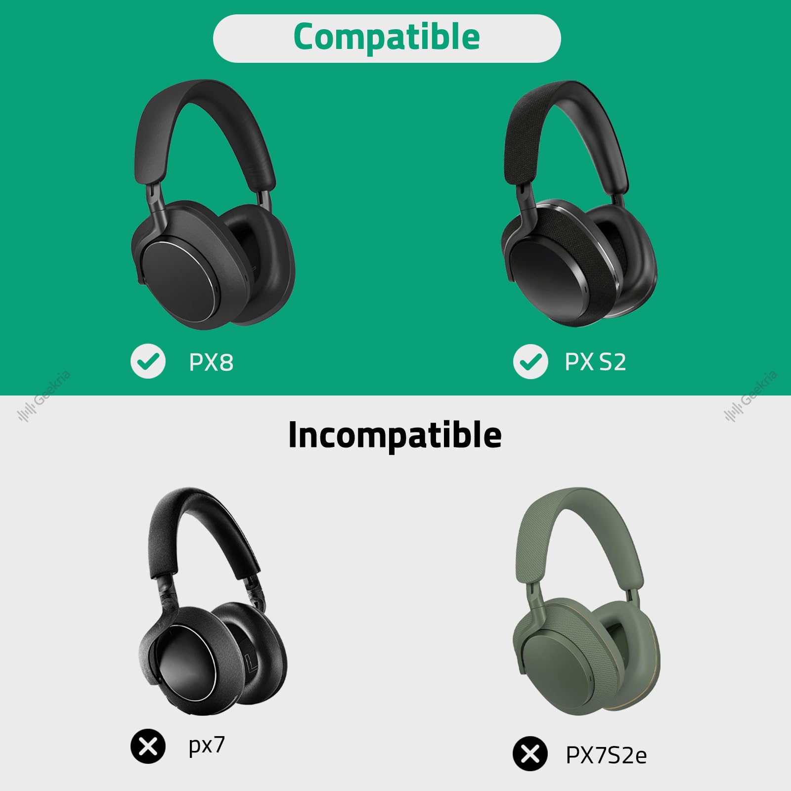 Amazon | Geekria イヤーパッド互換性 パッド Bowers & Wilkin B&W Px8