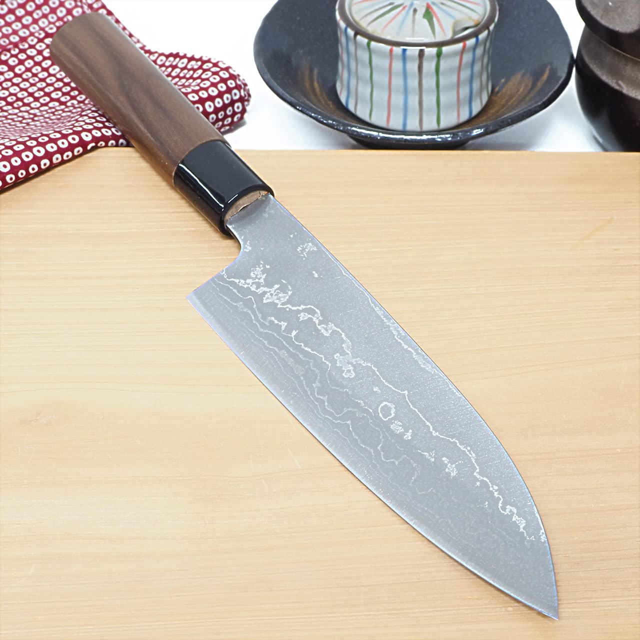 Amazon | 舟行包丁 ダマスカス 刃渡り16.5cm 両刃 青鋼 土佐打刃物