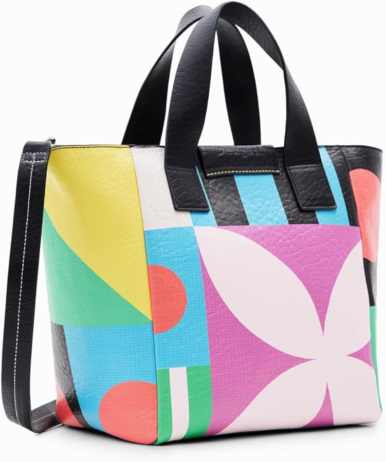 Amazon | [デシグアル] 幾何学模様 ミドルトートバッグ マルチ フリー