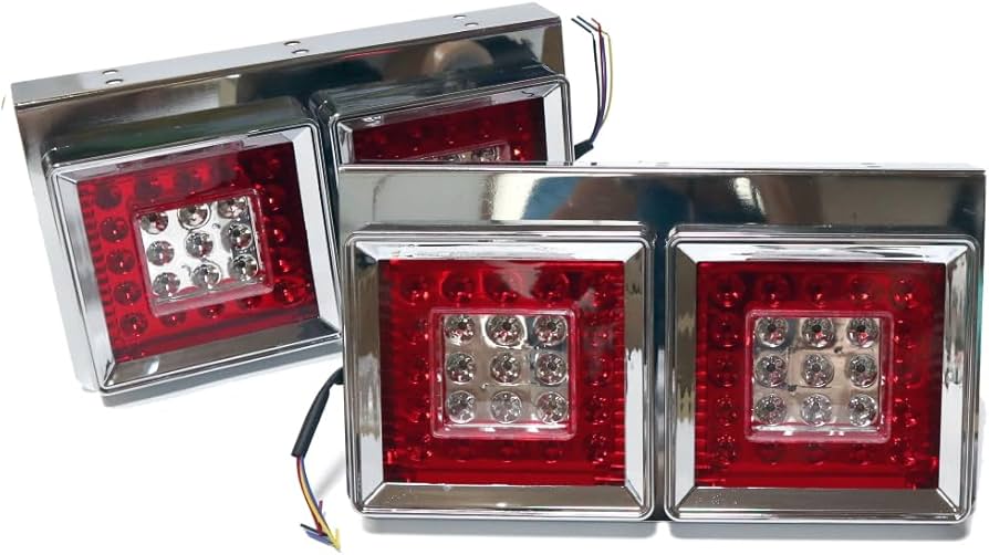 Amazon | 24V用 トラック テールランプ 角型 二連 スクエア型 レトロ