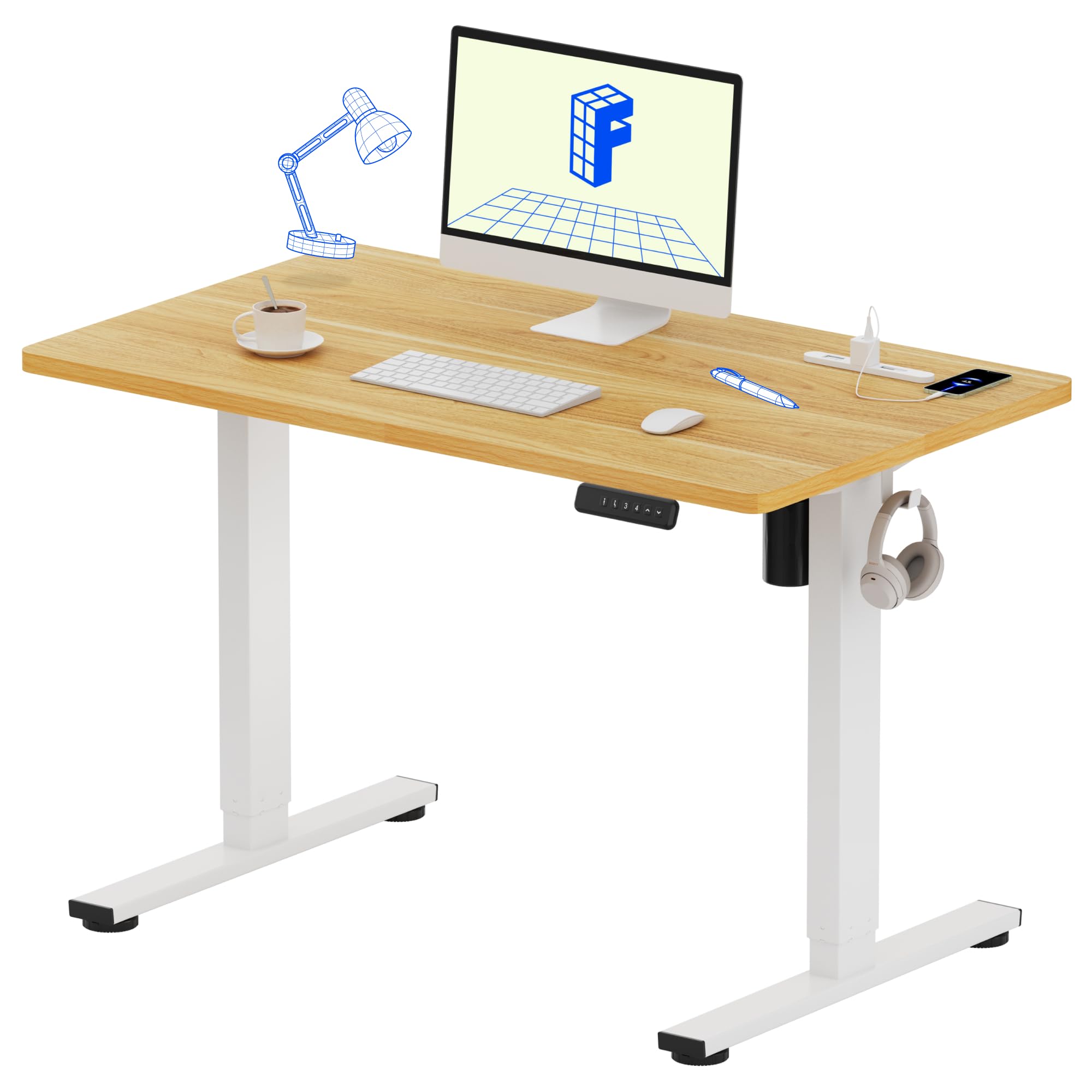 Amazon | FlexiSpot 電動昇降デスク EF1 Pro 在宅ワーク/オフィス用 高
