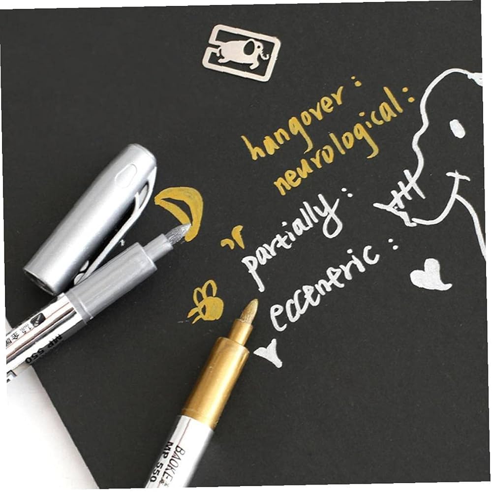 Amazon | 2pcs(ゴールド+シルバー)メタル防水永久ペイントマーカーペン