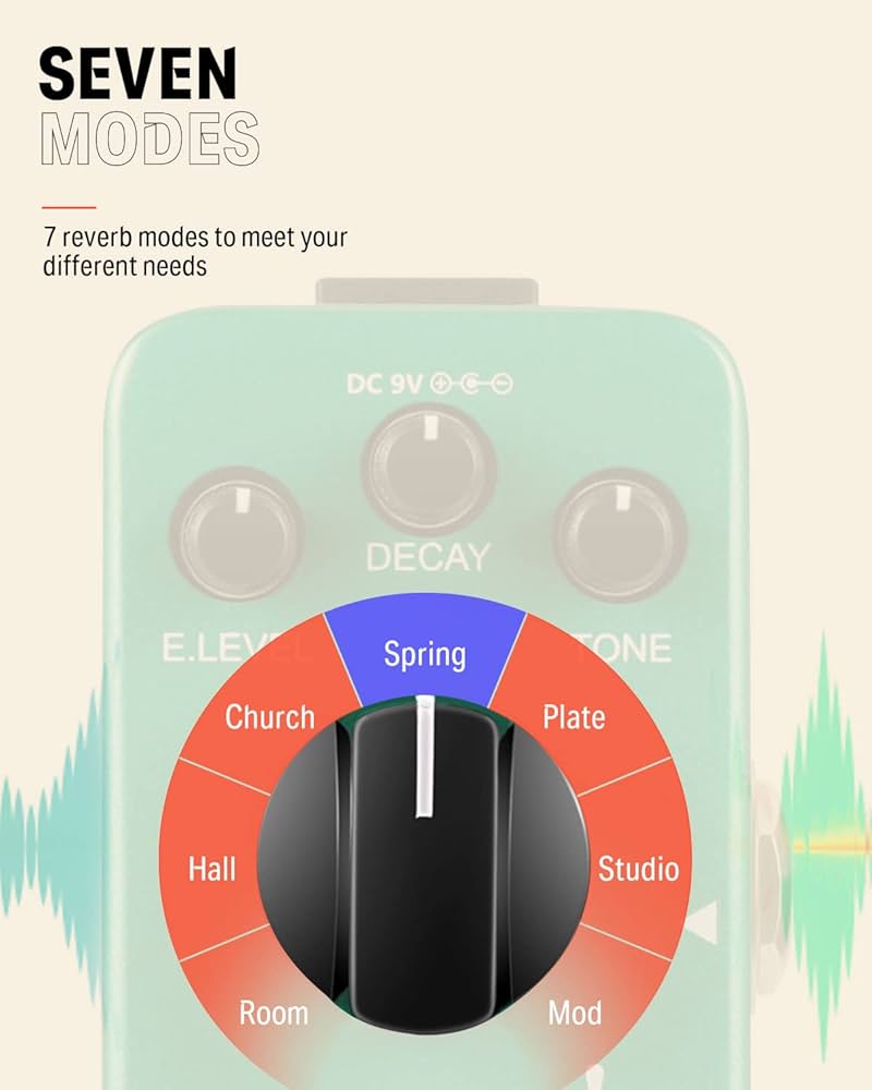 Amazon.co.jp: Donner リバーブ エフェクター 7モード