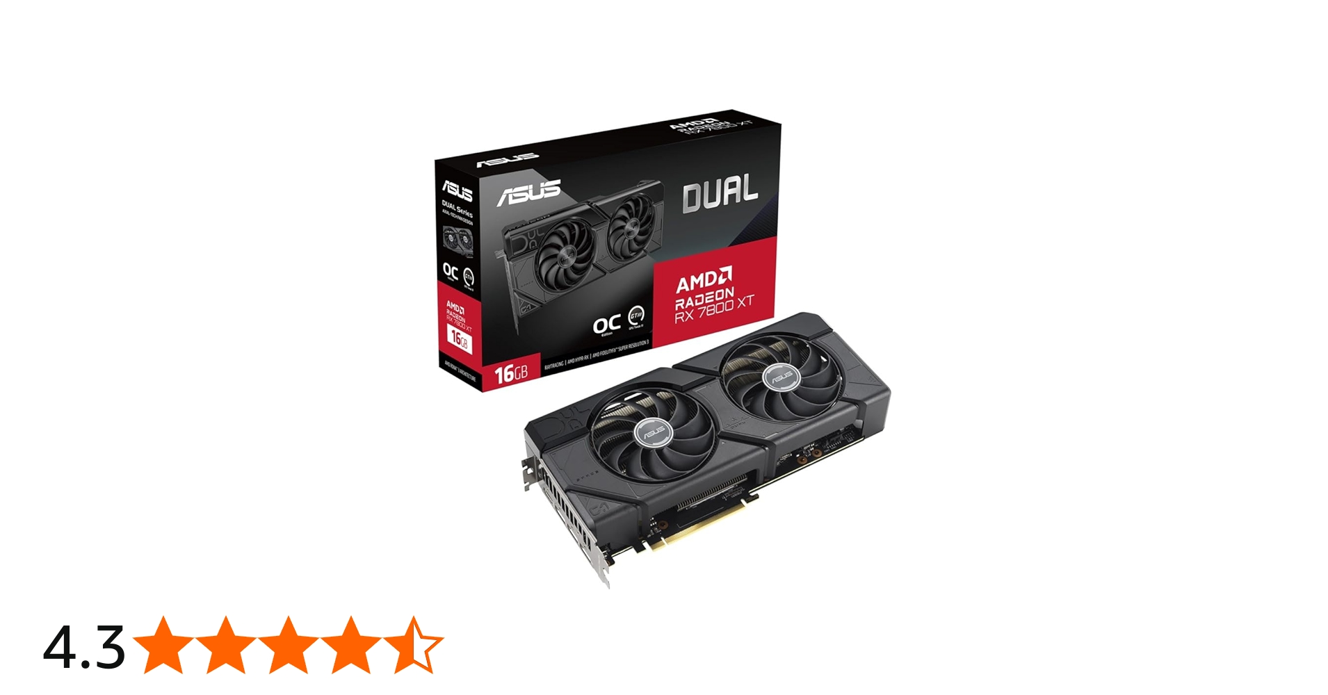 Amazon | ASUS Dual Radeon RX 7800 XT OC Edition 16GB GDDR6 ビデオ