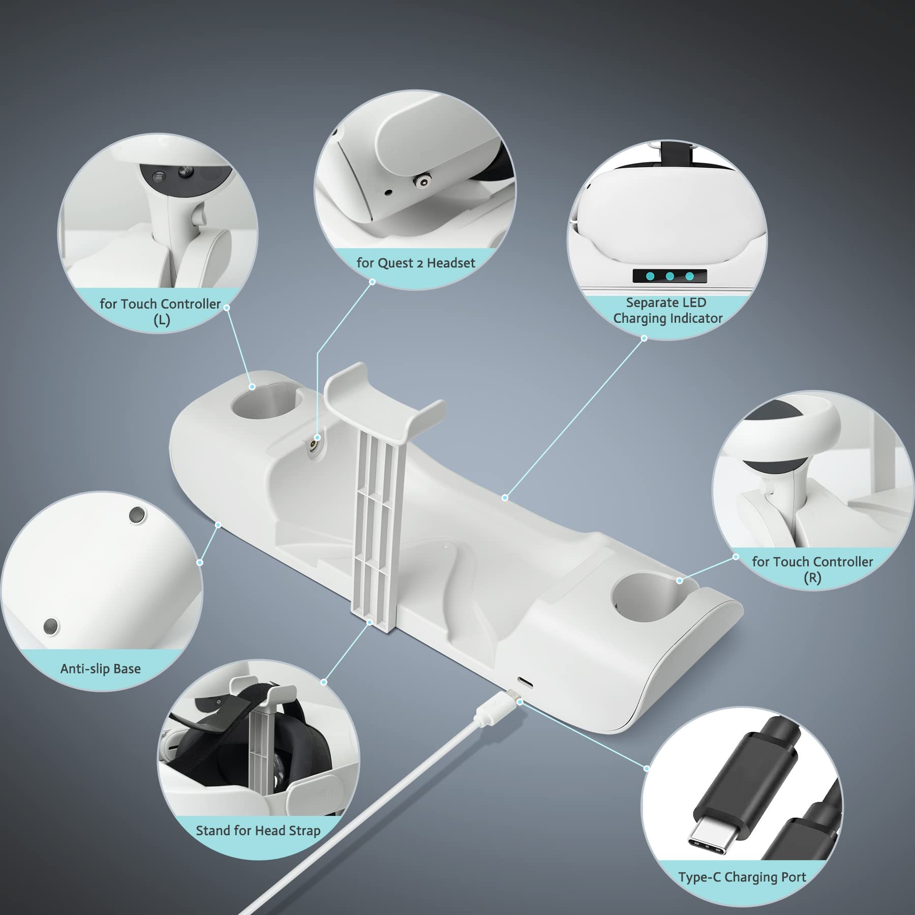 ち*る様 QUEST Meta Quest 2 64GB 充電台 付属品セット 2 64GB