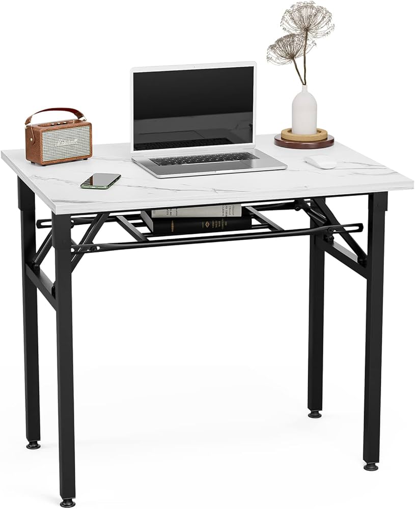 Amazon | FryLR 折りたたみデスク 大理石柄 組み立て不要 80*60*72CM