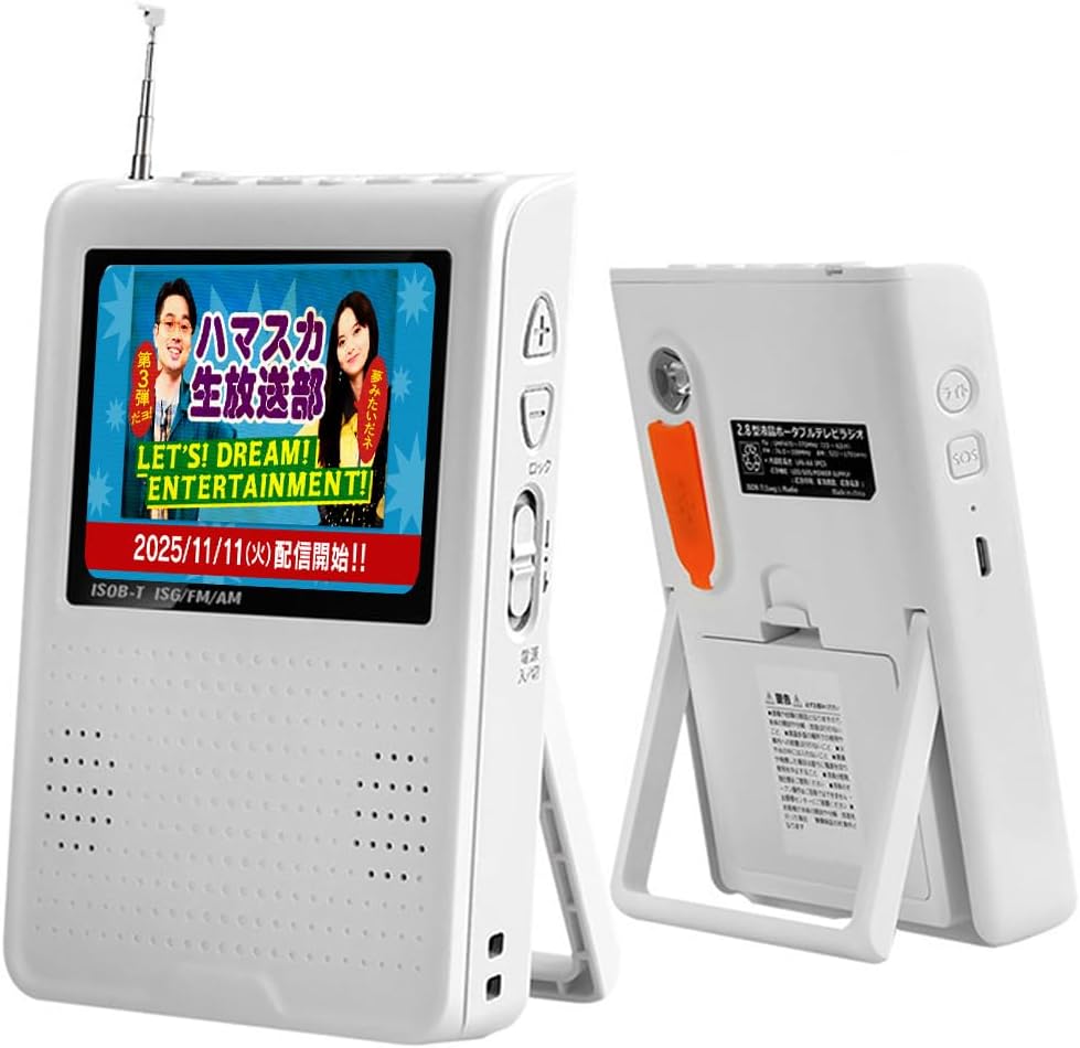 2025年アップデート版 ポータブルテレビ ワンセグ FMAM 4.3インチ