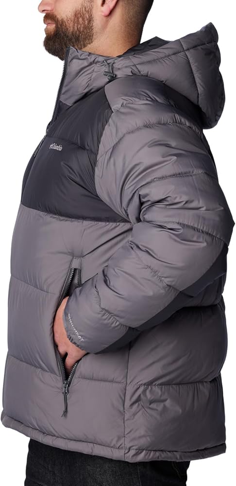 Columbia Men's Pike Lake II Hooded Jacket, City Grey/Shark, 6X Big