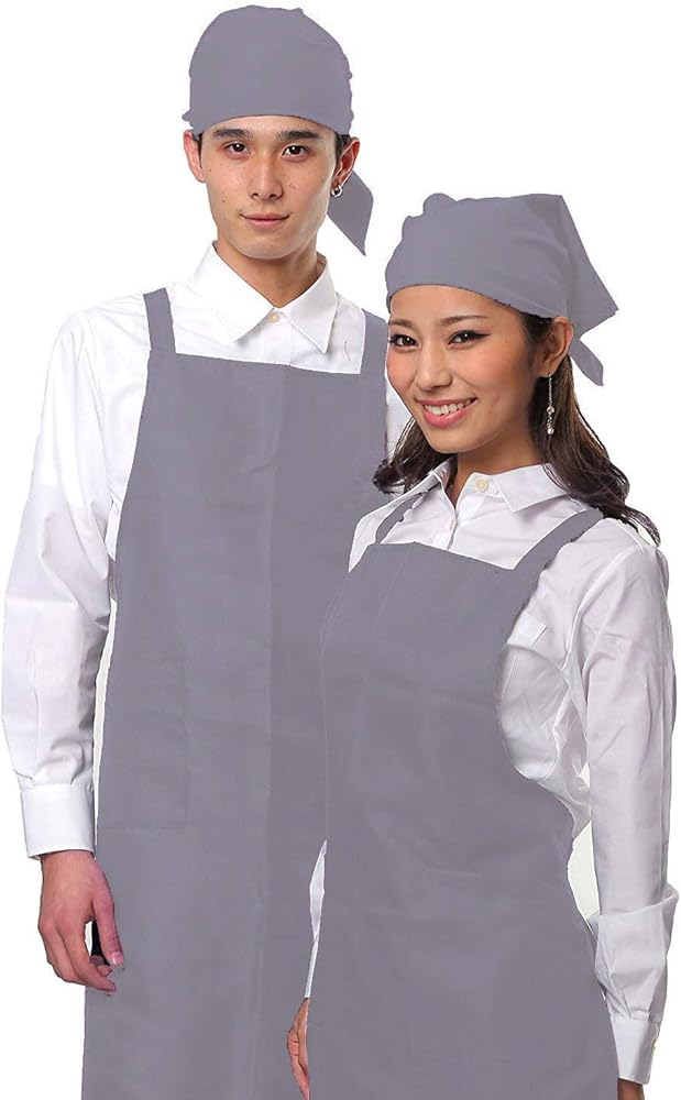 Amazon.co.jp: [イーシス] 胸当てエプロン 三角巾 セット 選べる5