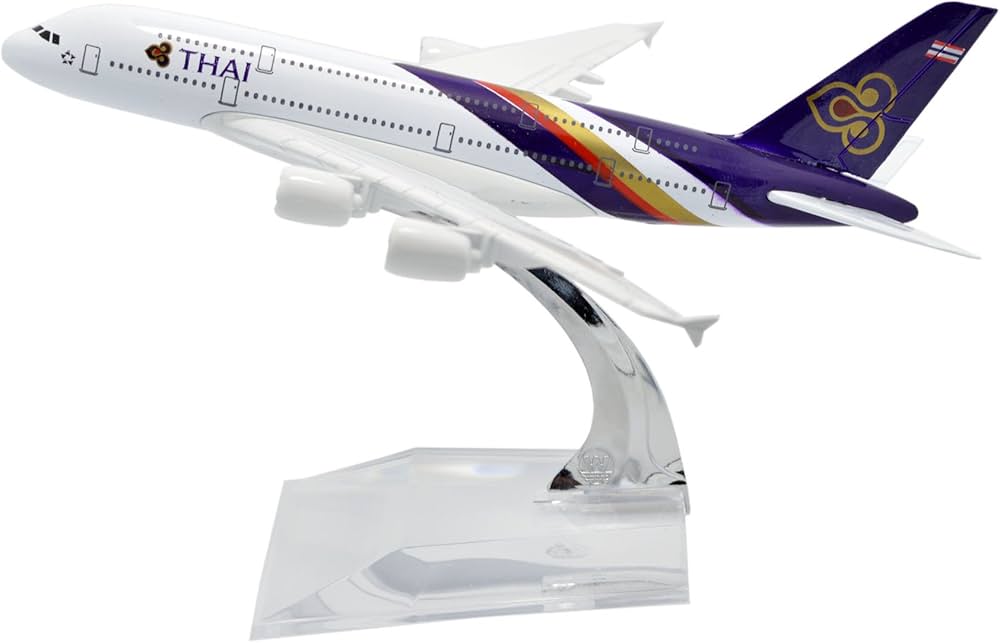 Tang Dynasty(Tm) 1:400 16cm Air Bus A380 Thai Airways Metal