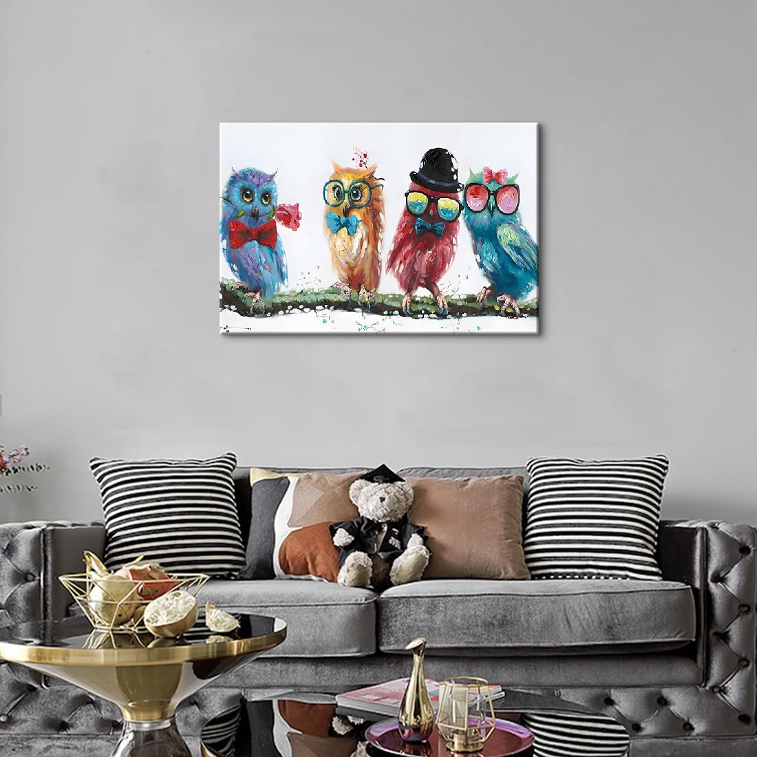 Amazon.co.jp: 絵画 ふくろう 壁掛け インテリア キュートオウル