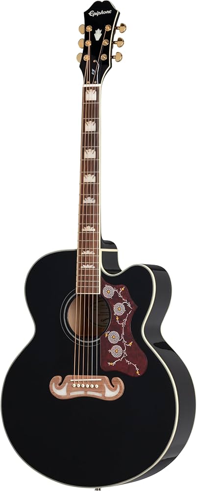 Amazon | Epiphone J-200EC Studio Black エレアコギター トップ単板