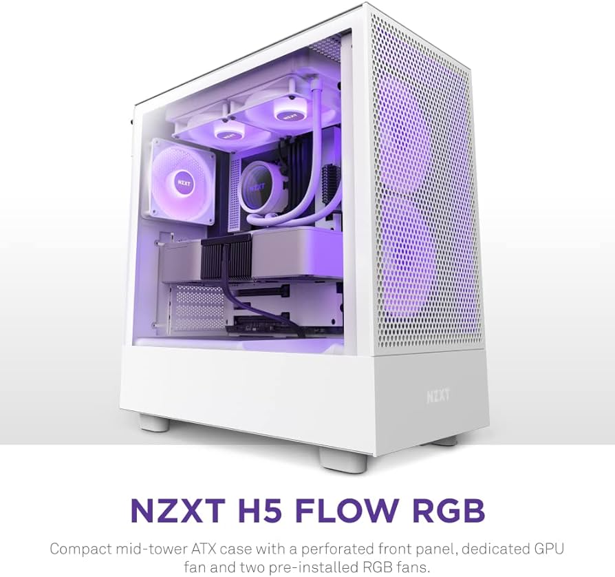 Amazon.com: NZXT H5 Flow RGB Compact ATX Mid-Tower PC Gaming Case
