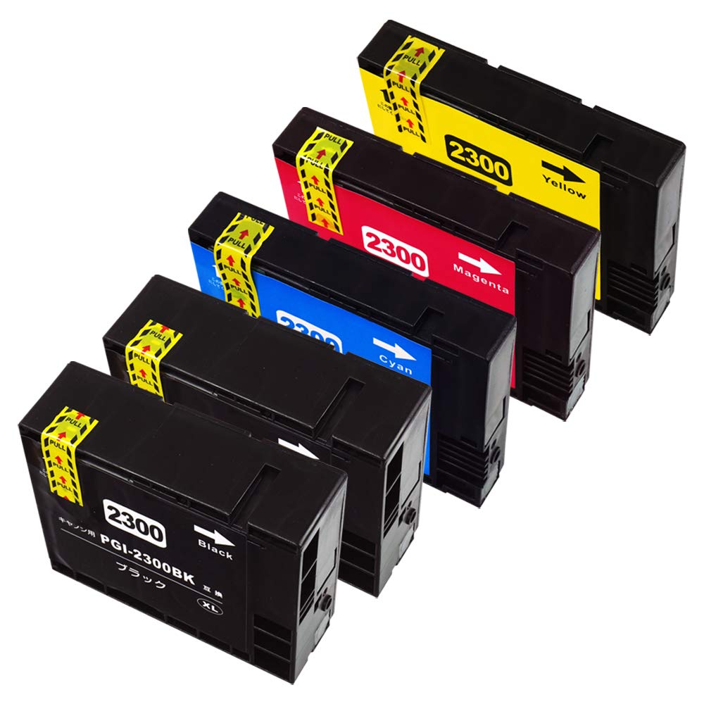 Amazon.co.jp: Canon（キャノン用）PGI-2300XL(BK×2/C/M/Y) 大容量 5本