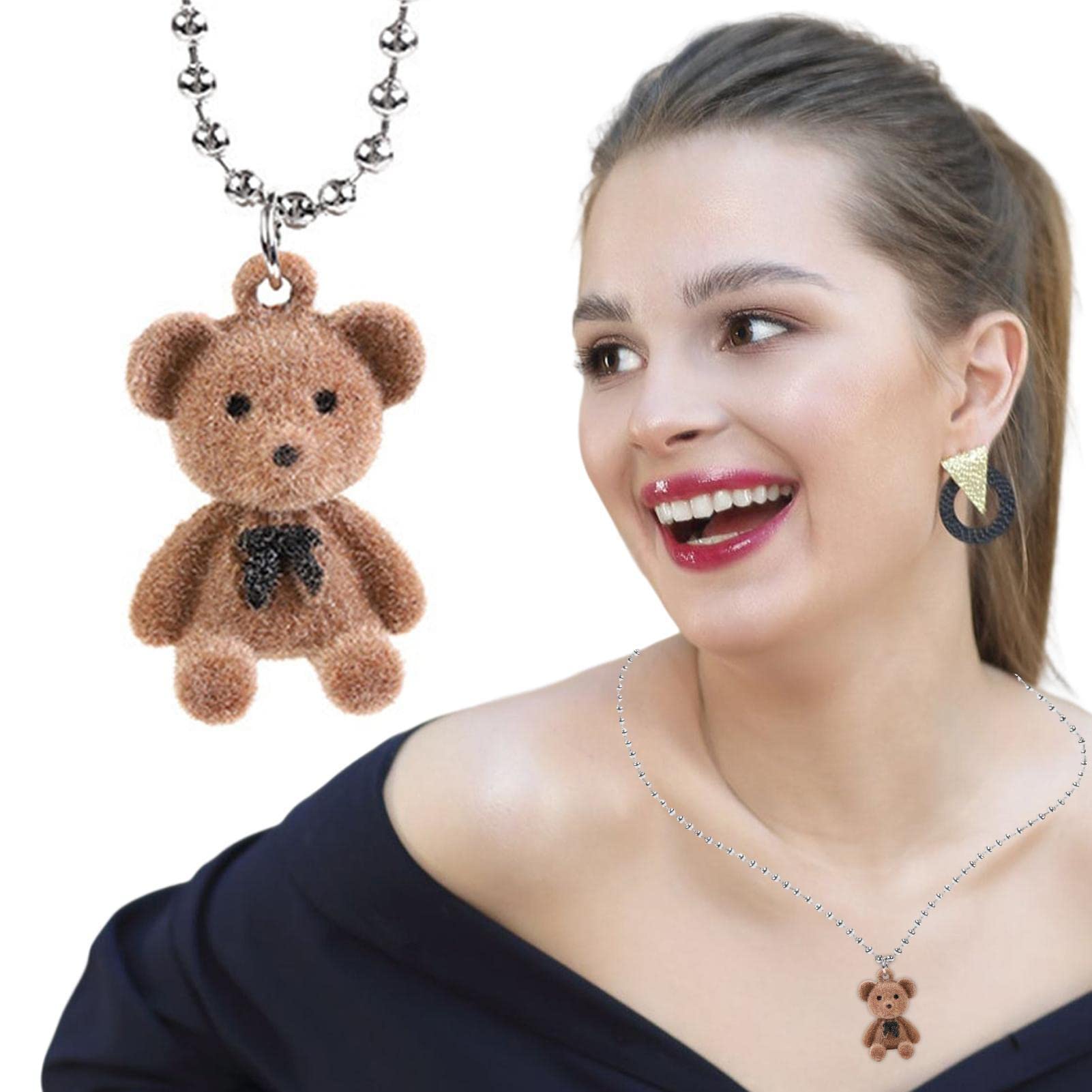 Amazon.co.jp: ベアぬいぐるみネックレス | 写真 クマのぬいぐるみ