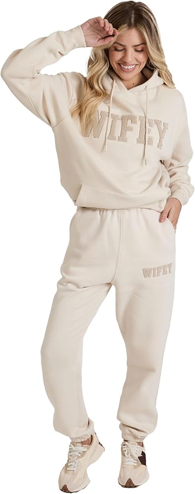 Amazon.com: Six Stories Wifey Teddy Hoodie in Champagne | Cute
