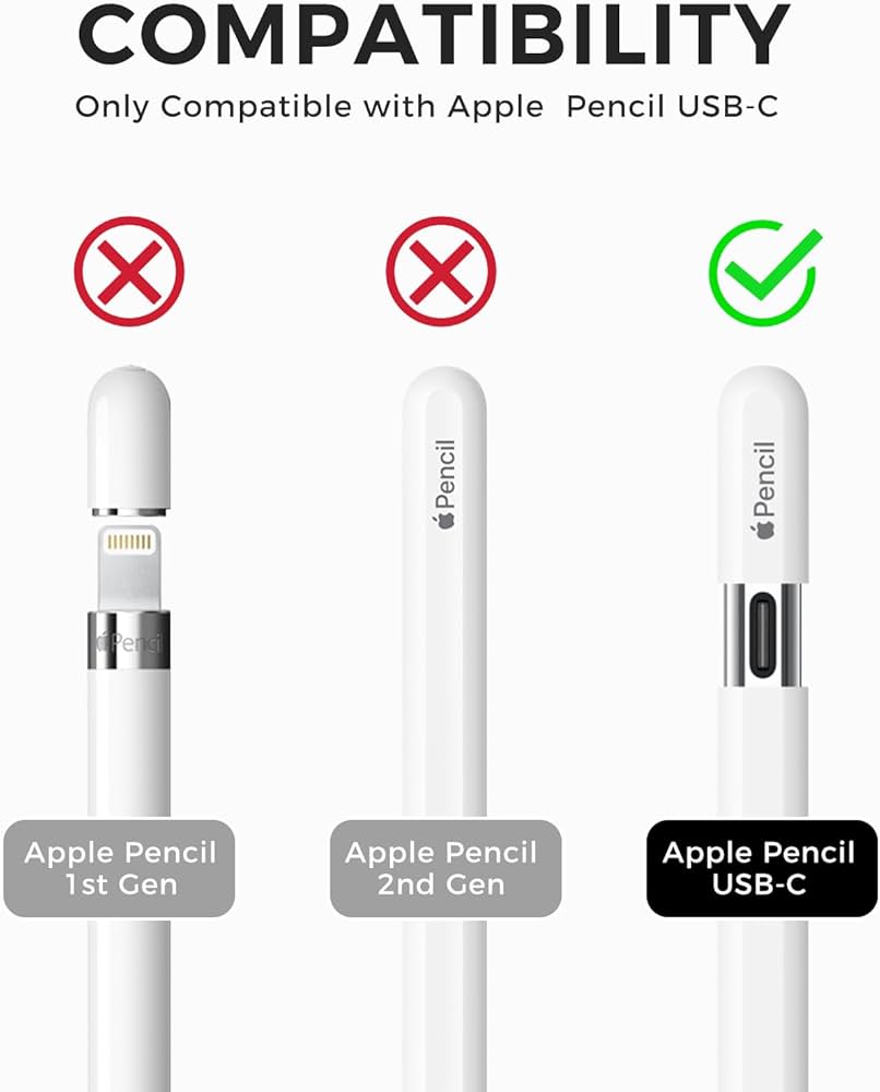 TRONWIN Apple Pencil USB-C Kılıf, Silikon Kılıf Koruyucu Kılıf