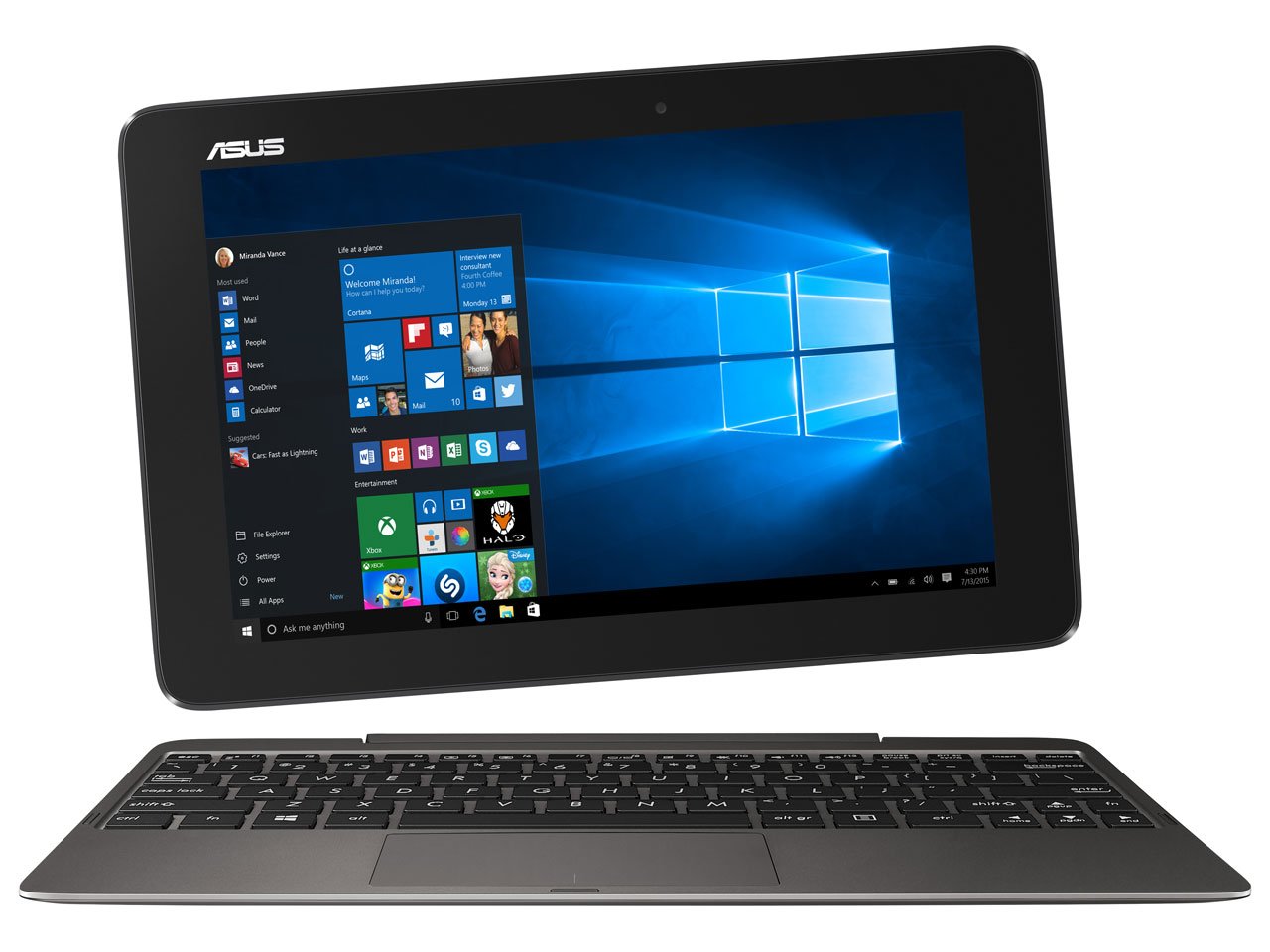 Amazon.co.jp: ASUS 2 in 1 Tablet Laptop TransBook T100HA-128S