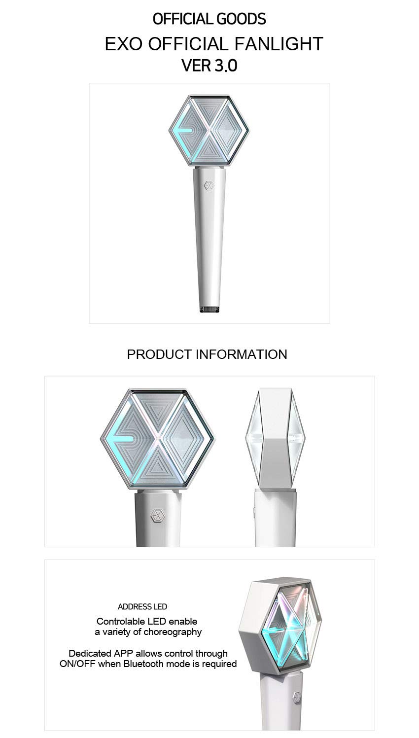 Amazon.co.jp: EXO エクソ 公式 ペンライト OFFICIAL FANLIGHT VER 3.0