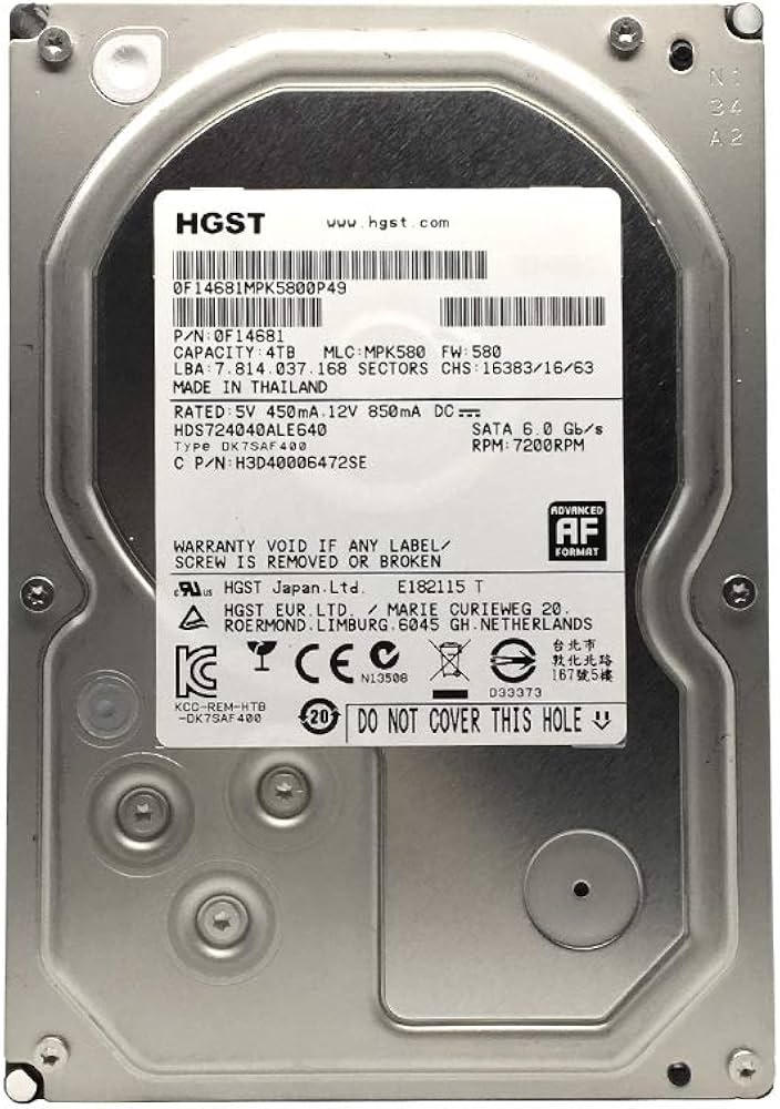 Amazon | HGST Deskstar hds724040ale640 0 F14681 7 K4000 4tb 7.2 K