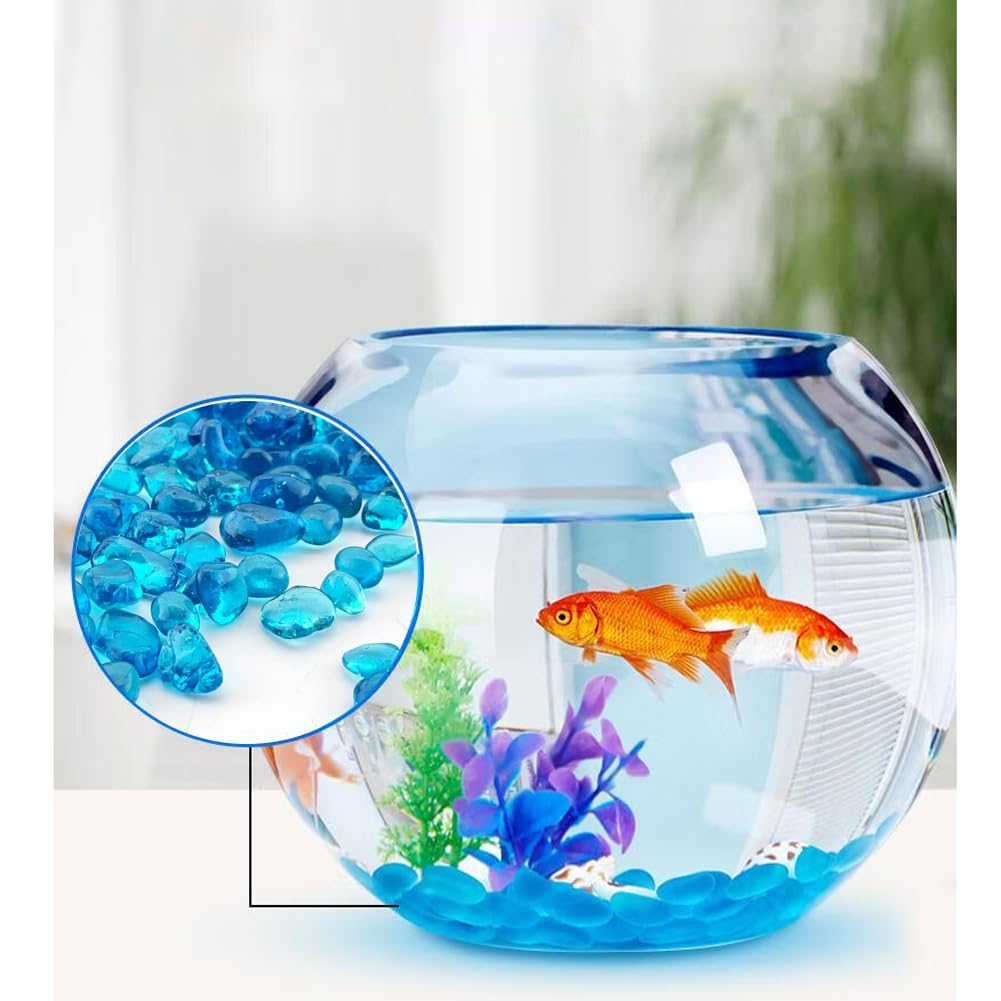 Amazon.co.jp: 0.8 kg ブルー アクアリウム ガラス ストーン