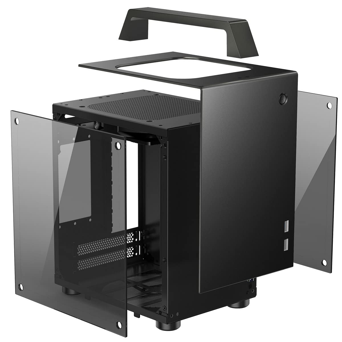 Amazon | JONSBO 側面ガラスパネルのアルミニウムMini-ITX PCケース T8