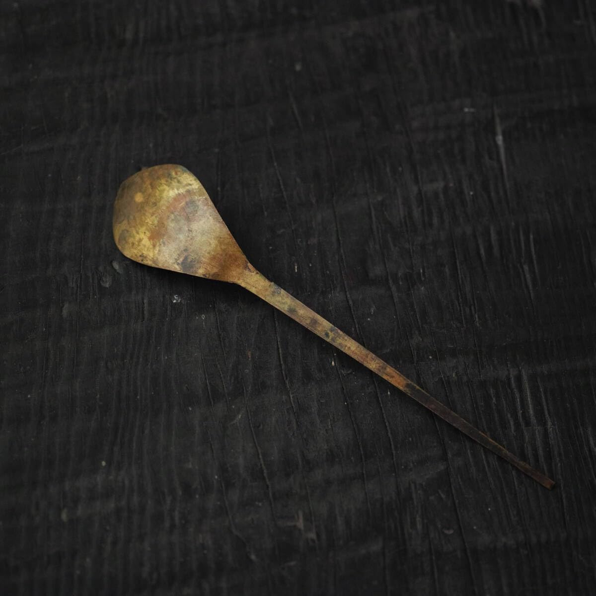 Amazon.co.jp: 古い真鍮製匙大正頃アンティーク古道具さじ丸匙薬匙灰匙