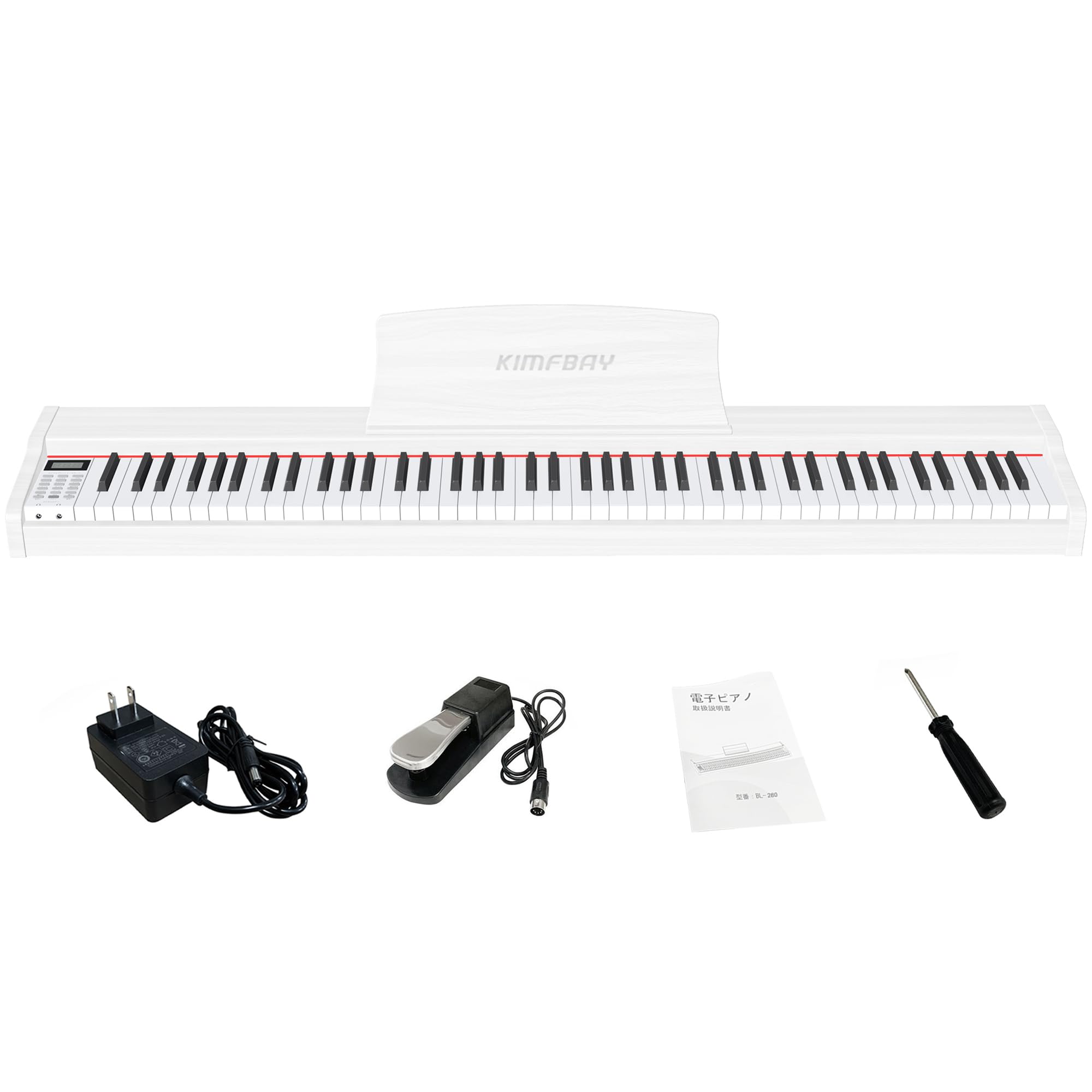 Amazon | KIMFBAY 電子ピアノ 88鍵盤 卓上 木製 電子 ピアノ 88鍵