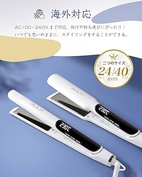 Amazon | Aliliy ヘアアイロン 40mmプレート チタンヘアアイロン ヘア