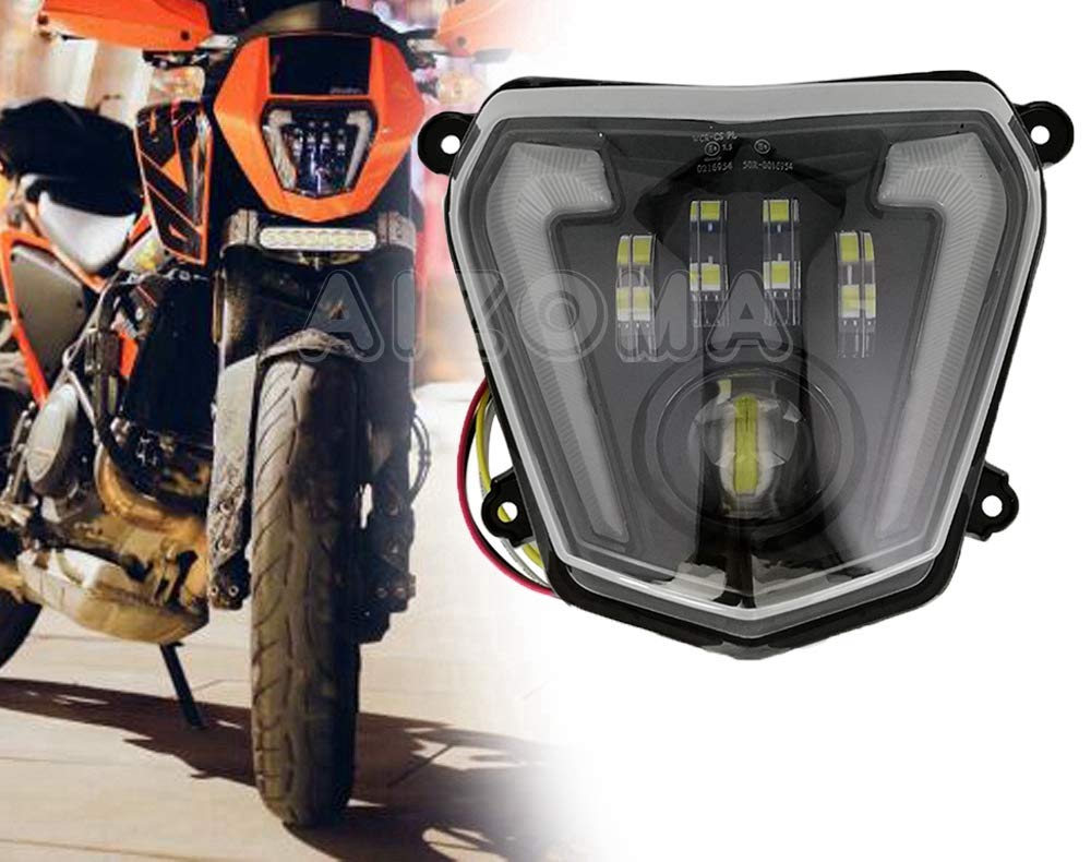 Amazon | Ledオートバイヘッドライトハイ/ロービーム天使目drl交換