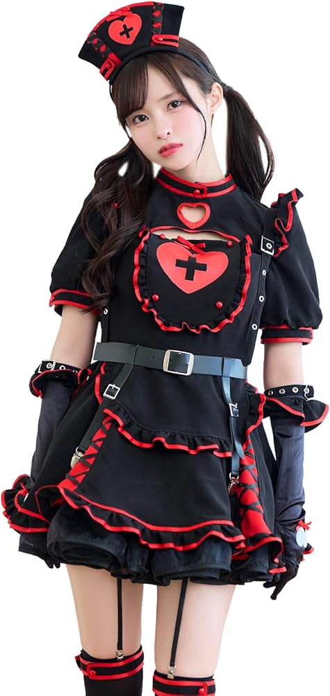 Amazon.co.jp: [Malymoon] コスプレ ナース 看護師 紫 赤 黒 藤咲凪