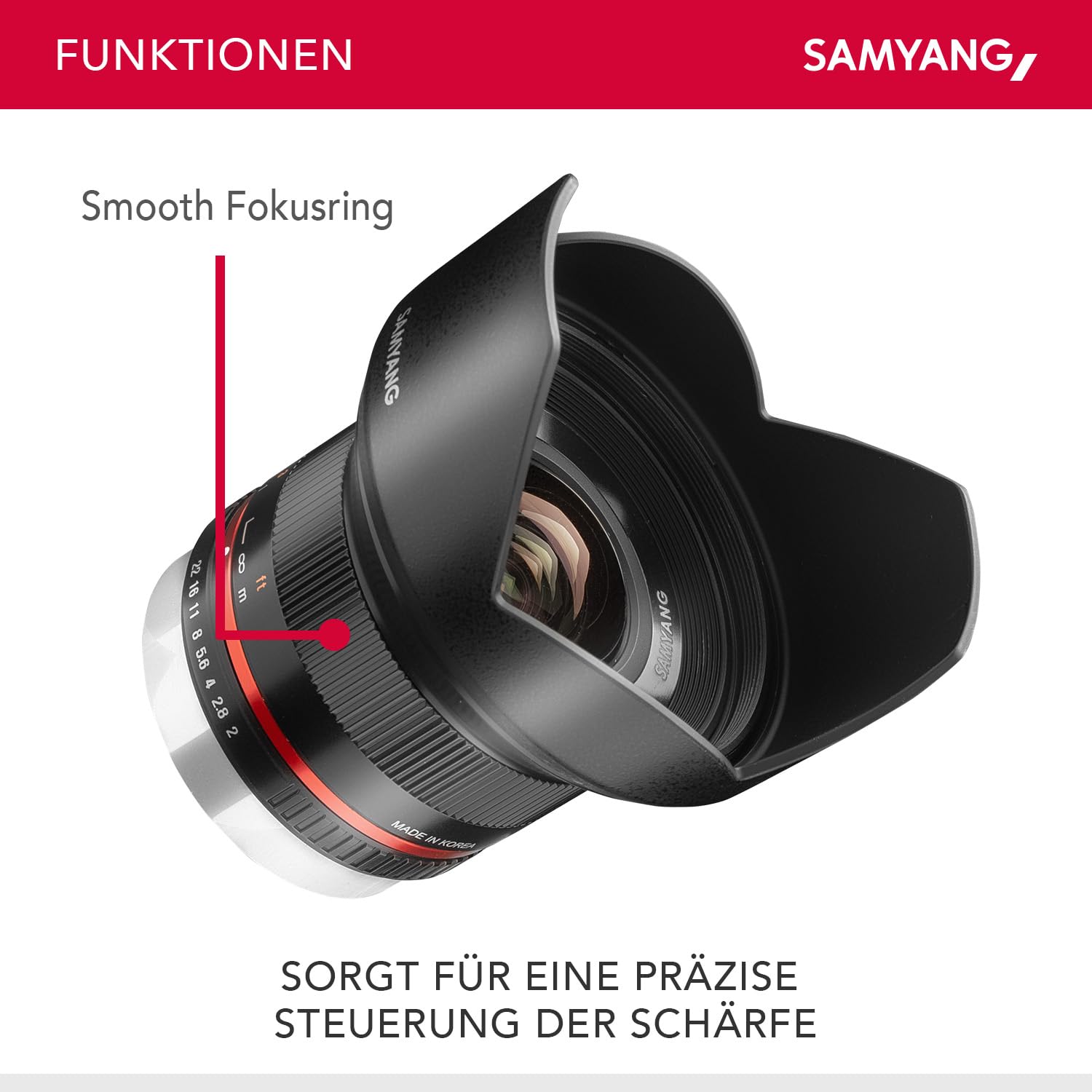 Amazon.com : Samyang 1220502101 12 mm F2.0 Manual Focus Lens for
