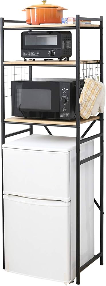 Amazon.co.jp: 山善(YAMAZEN) レンジラック 冷蔵庫上 ラック 小型